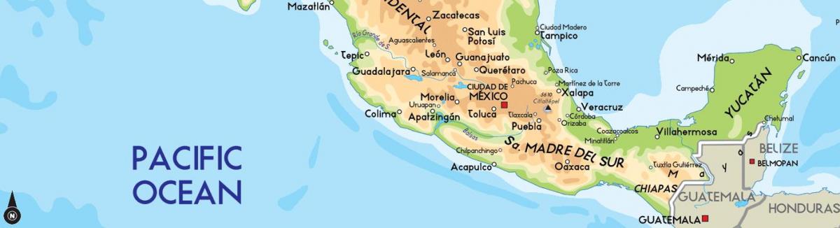 карта юга Мексики