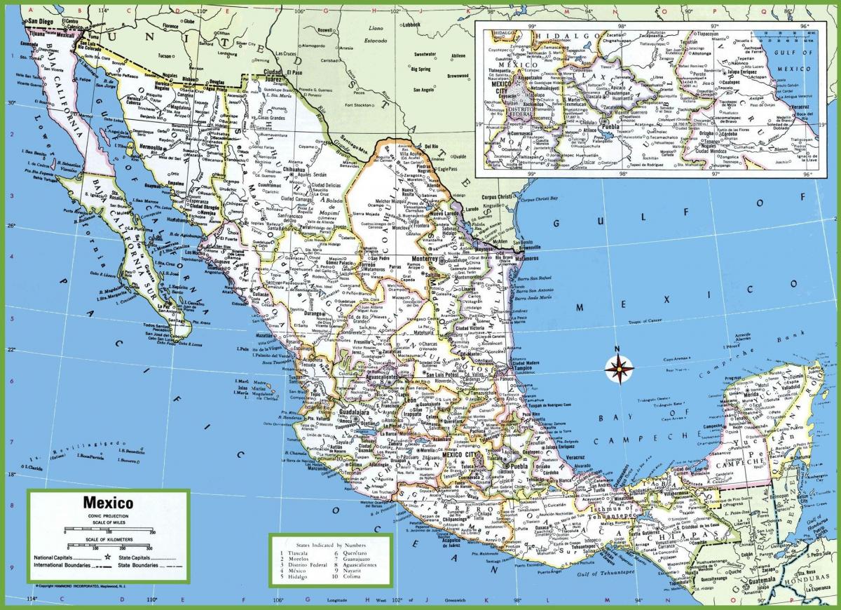 карта Мехико